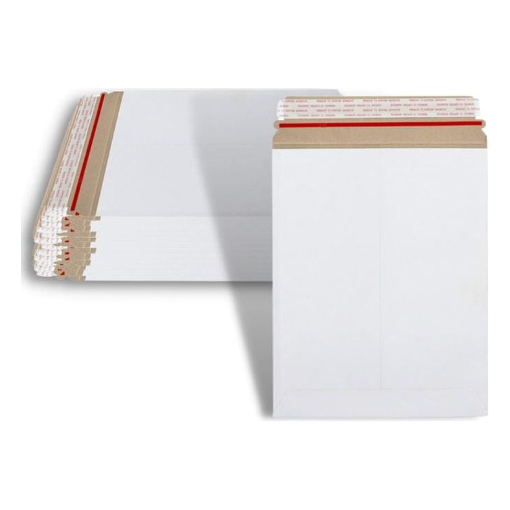 SSBM 7200 Pack Rigid Mailers with Self Adhesive Seal, White Cardboard