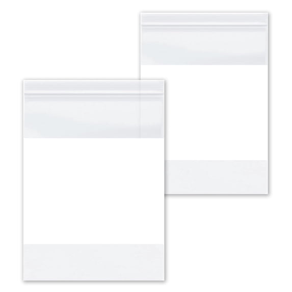 SSBM White Block Reclosable Bags 8" x 10" 4 Mil Reseal Write-On Lable Bags for Retail Storing Purpose 2000 Pieces