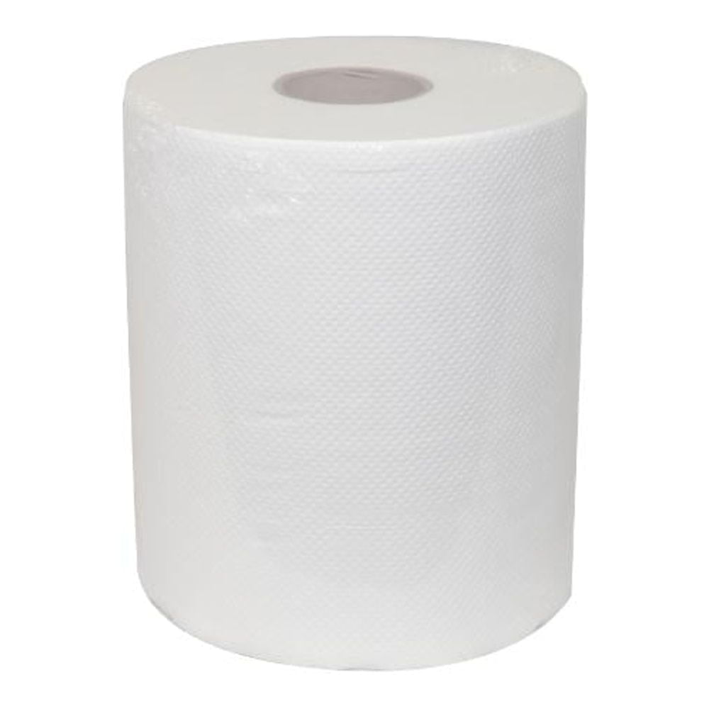SSBM 8" x 300' 2" Core Hardwound High-Quality Premium White Paper Towel, Superior softness, Highly Absorbent, and Strength, 1 Ply, White, 60 Cases/720 Rolls