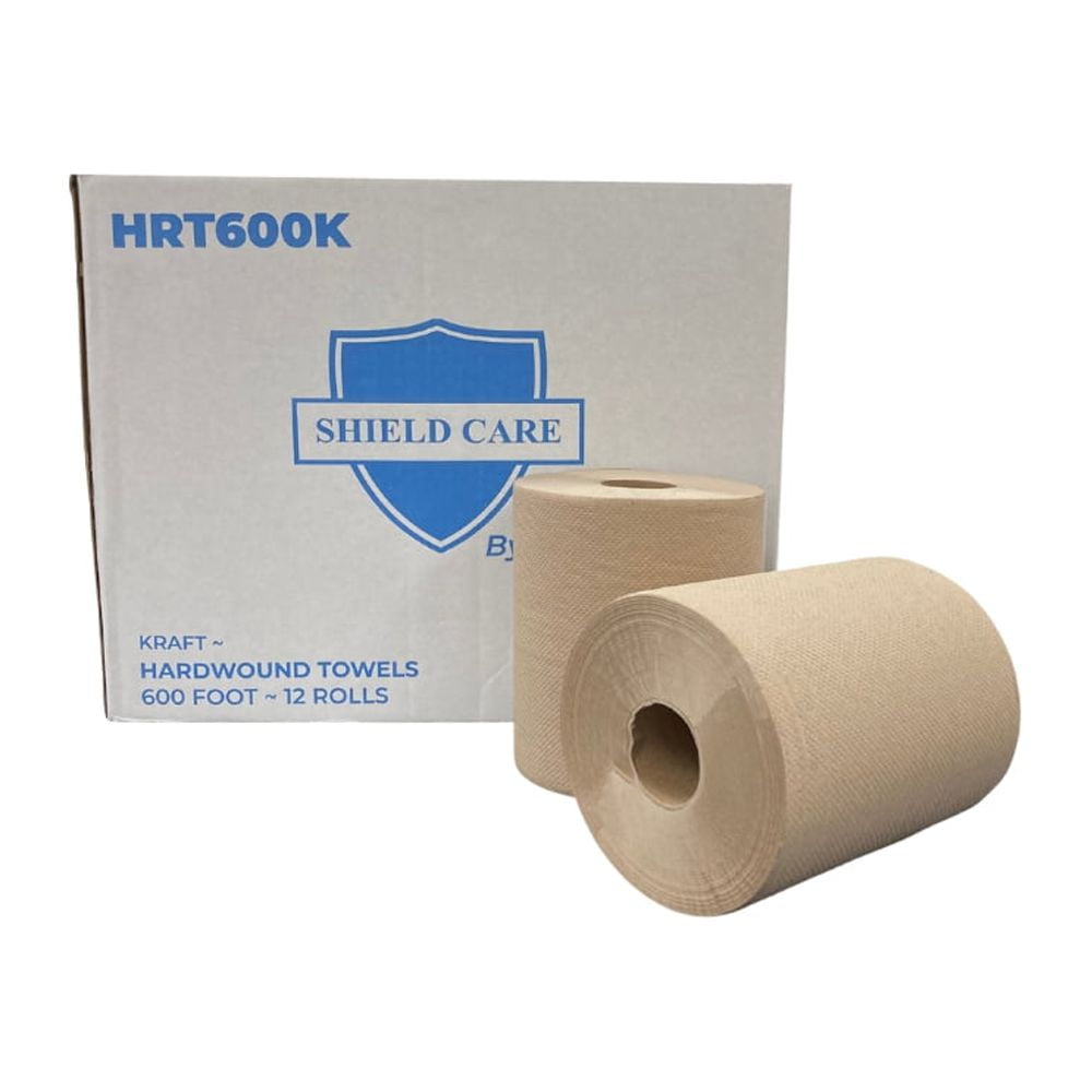 SSBM 8" x 600' 2" Core Hardwound EcoFriendly Recycled Brown Paper