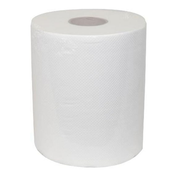 SSBM 8" x 600' 2" Core Hardwound High-Quality Premium White Paper Towel, Superior softness, Highly Absorbent, and Strength, 1 Ply, White, 2 Cases/24 Rolls