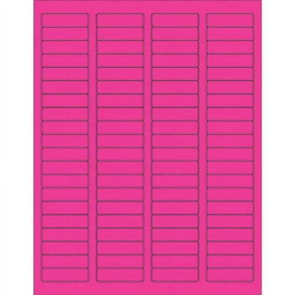 8,000 1 3/4 x 1/2" Pink Rectangle Laser Labels 80/Sheet