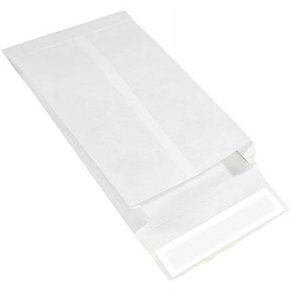 9 x 12 x 2" White "End" Self-Seal Expandable Tyvek® Envelopes 100 Per Case