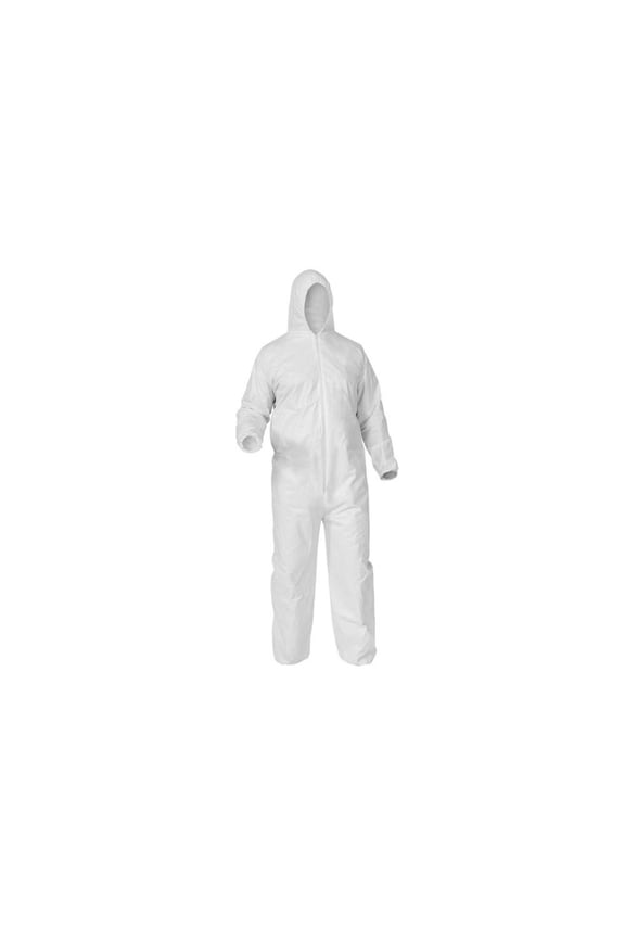 SSBM Medium Microporous Disposable Coveralls White Liquid Resistant 55gsm Dust Protection with Hood & Boots 25 PCS