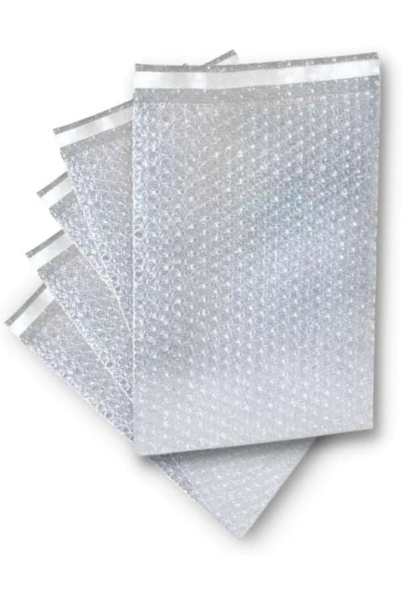 SSBM Clear Bubble Out Bags 8" x 15.5" 300 Pieces Cushioned Poly Bags for Packing and Shipping Fragile Items
