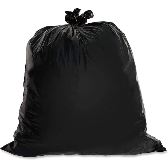 SSBM LLDPE 40"x46" Star Sealed Trash Can Liner, 1 Mil, Black, 40-45 Gal, 200 Pcs