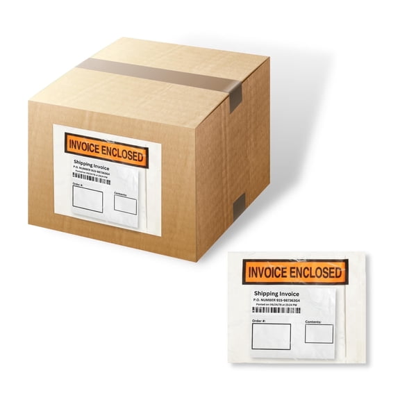 SSBM Panel Face Enclosed Envelopes 4.5" x 5.5" for Office and Retail with Print-On Orange 128000 Pcs