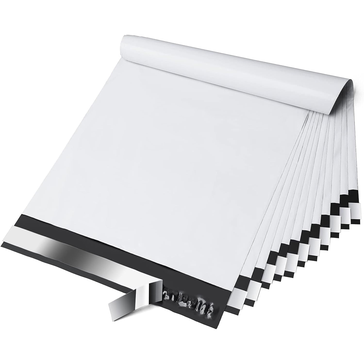 Premium White Poly Mailers 14.5x19 Inches – 100 Pack, Extra Strong Self-Sealing Shipping Envelopes For Business