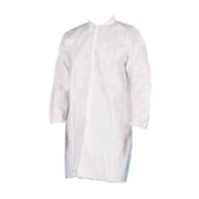 SSBM White Polypropylene 25G Lab Coats w/ Elastic Wrists No Pocket, 4 Snaps 3X-Large 25 Pieces