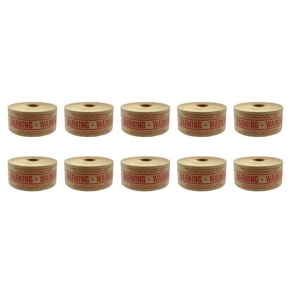 SSBM 2.75" x 150 Yards Reinforced Kraft Tape, Water-Activated for Secure Storage, 10 Rolls