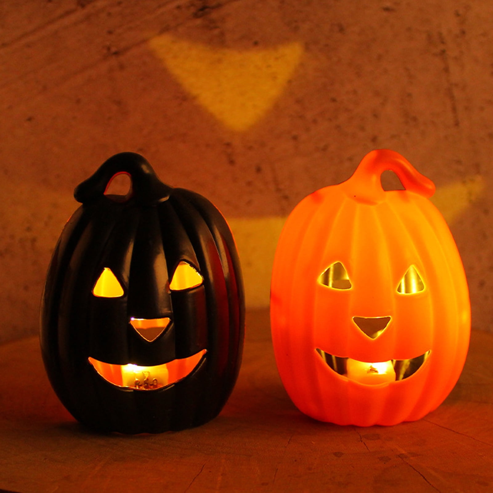 SSBSM 12Pcs Halloween Pumpkin Lantern Safe Flameless LED Pumpkin Lights