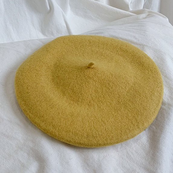 SSBSM Women Beret Decorate Artist Style Gorgeous Women Pure Color Beret Cap