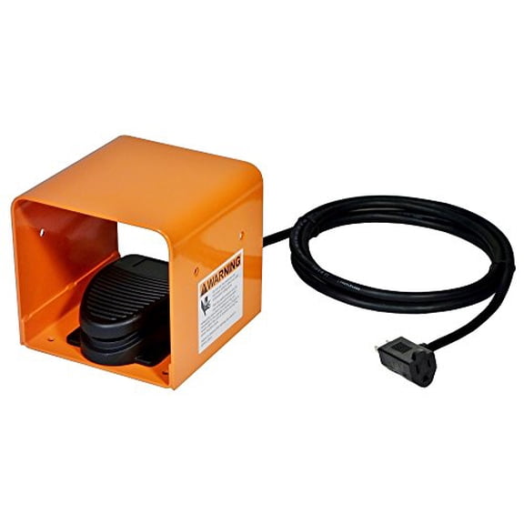 SSC Controls F200-1501-G Foot Switch with Guard, Electrical, Momentary Action, Single Pedal, 8-ft Cable with Piggyback Plug (3-Pronged)