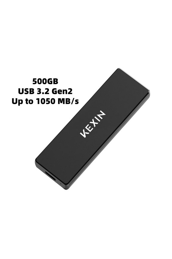 500G Portable SSD, External Hard Drive - Up to 1050MB/s,USB 3.2 Gen2 High Speed Game Drive ,Compatible with PS4/ Windows/Mac,Black