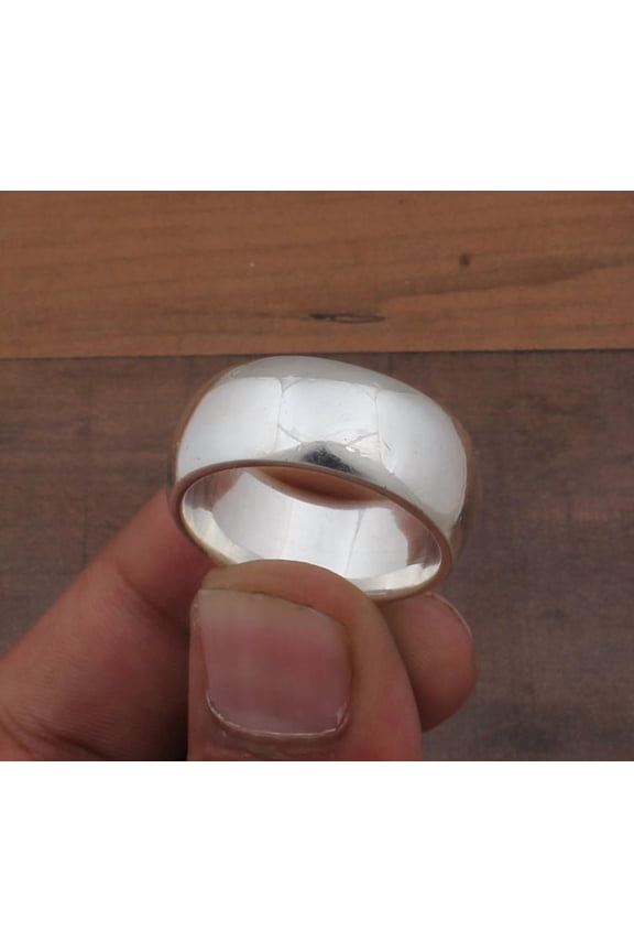 SSD_Boho Smooth Sterling Silver With 925 Stamped Purity Band Ring For Men Women