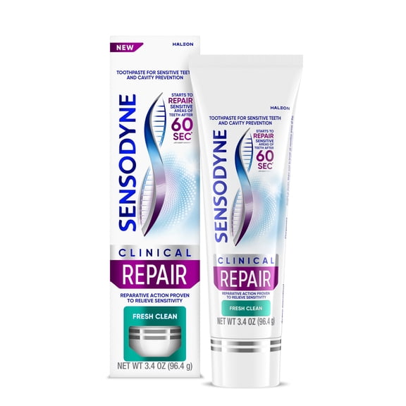 Sensodyne Clinical Repair Fresh Clean Toothpaste for Sensitivity Relief, 3.4 Oz