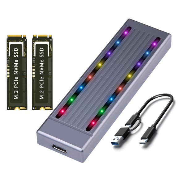 SSD Case with LED NVMe MKey USB 3.2 TypeC Gen2 10Gbps Enclosure