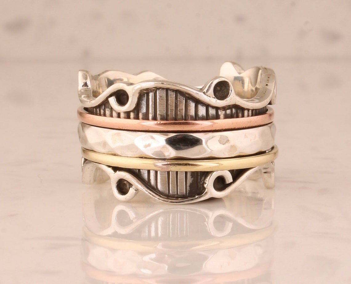 SSD_Handmade Boho Spinner Ring – 925 Sterling Silver Anxiety Fidget ...