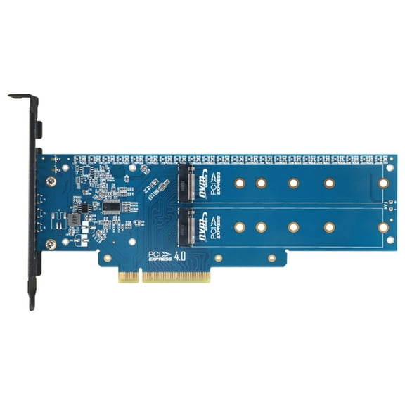 SSD Hard Drive Adapter Dual Port M.2 to PCI Express X8 SSD Converter Card Support M.2 SSD for X8 / X16 Motherboard