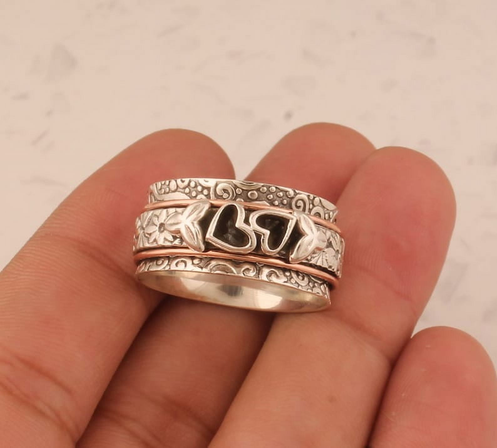 SSD_Little Heart Sterling Silver With 925 Stamped Purity Anxiety Ring ...