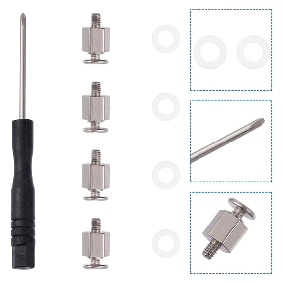 Stainless Steel SSD Screw Kit with 2 Laptop Holder Stands and 2 Motherboard Mounting Standoffs for PC Assembly