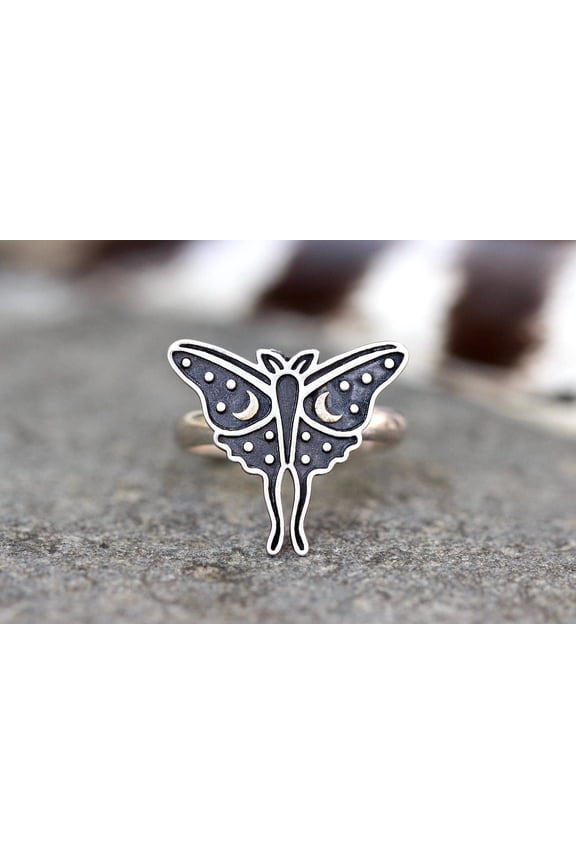 SSD_Silver Luna Moth Ring Luna Moth Jewelry Sterling Silver Moth Ring