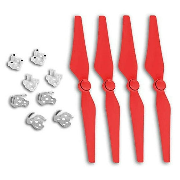SSE 9450S Self-tightening Propellers Props + Propeller Mounting Plate for DJI Phantom 4 Quadcopters (Red)