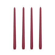 SSENERY 12" Unscented Taper Candles in 35 Colors (4-Pack) for Home Decor & Weddings - Burgundy