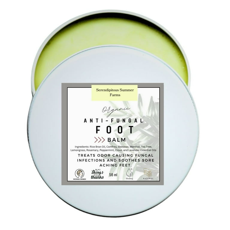 SSF Antifungal Foot Balm. Made with Tea Tree and Clove. Treats Fungal Infections. Soothes Heals and Moisturizes Cracked Cuticles Cracked Heels and Blisters. Walmart