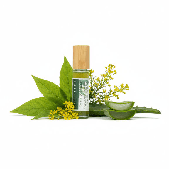 SSF Organics- Anti-Itch Tincture Blend. Fresh Pressed Ingredients. (2pk.) 10ml Rollerballs Made With FRESH Pressed Basil, Mint, and Calendula. Soothes and Heals Bites and Rashes!
