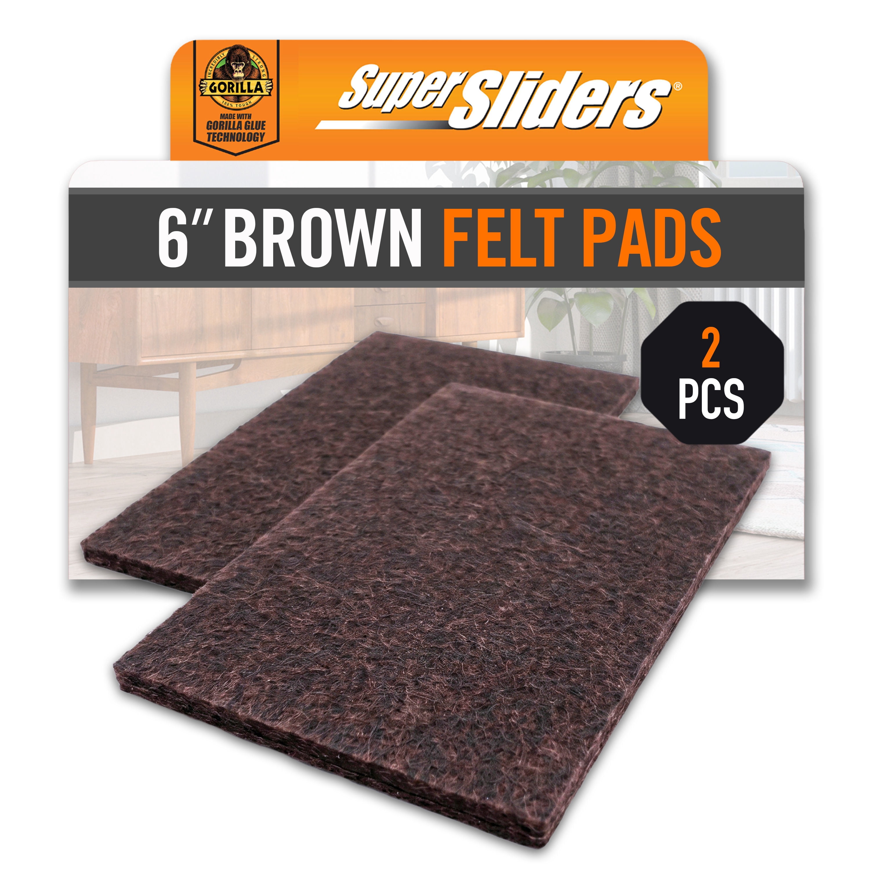 SSGG 4.5 x 6"" Brown Felt pads Blkt 2PC
