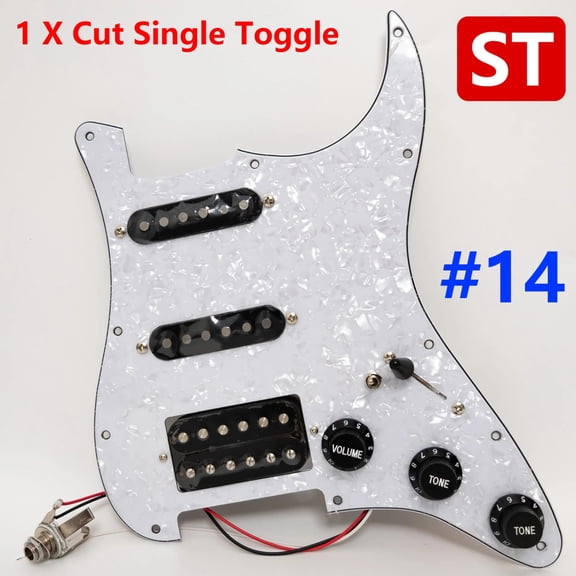 SSH Guitar Prewired Loaded Pickguard Set For Strat Guitar with Coil Splitting Alnico 5 humbucker Pickups,CTS Pots, 11 Hole, Plug and Play Replacement