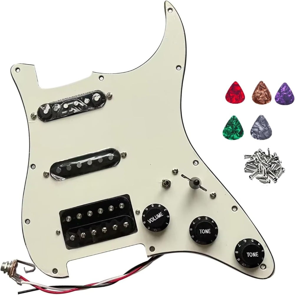 SSH Prewired Guitar Strat Pickguard Set Ainico 5 Humbucker Pickups Coil