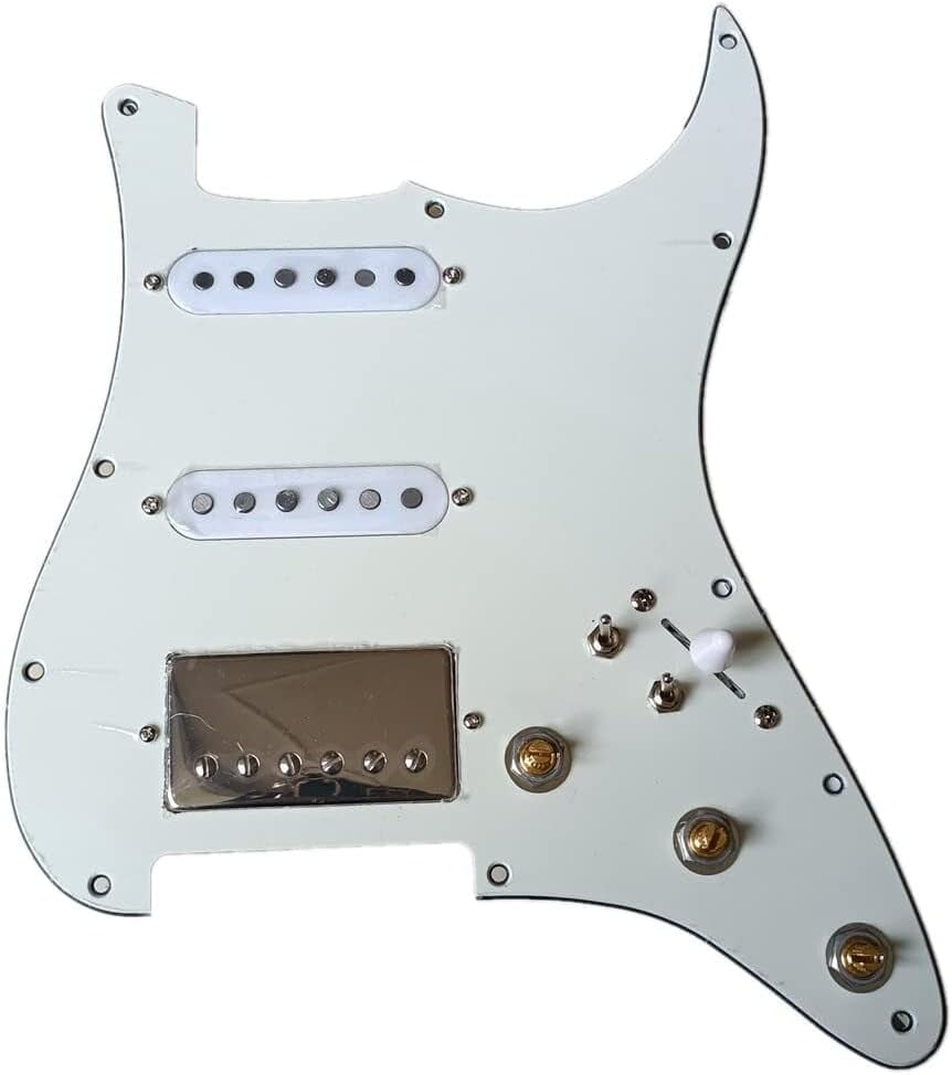 SSH Prewired Guitar Strat Pickguard Set  Ainico 5 Humbucker Pickups Coil Splitting Switch Multi Switch Harnesses ,For Fender ST Electric Guitar Part Replacement