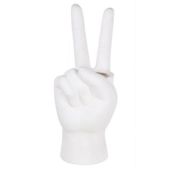 SSI SSI745004222 4 x 10 in. Peace Sign Planter, Matte White