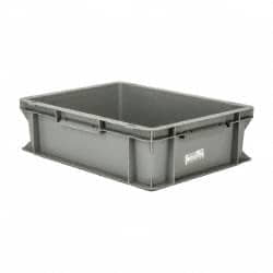 SSI Schaefer Open Top Stacking Tote 0.38 Cu Ft, Gray Polypropylene
