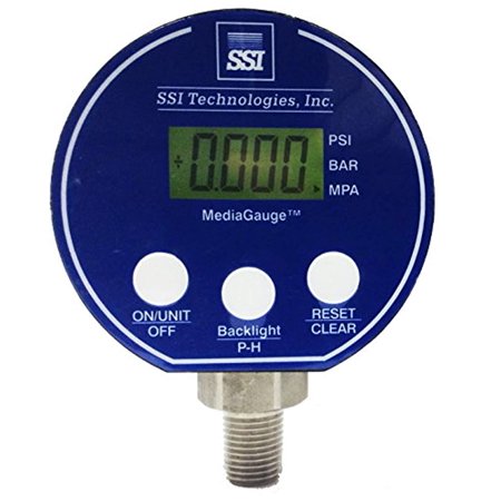 SSI Technologies MG 30 A 9V R Digital Pressure Gauge 0 30 PSI 0 25 Accuracy 1 4 NPT Male Black Blue