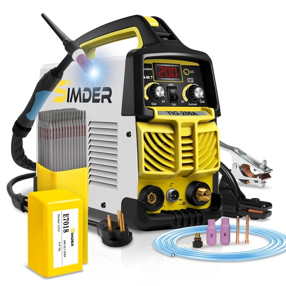 SSIMDER 140A 2-in-1 Lift TIG/Stick Welder with E7018 1/8'' 10LB Welding Rod, Portable Dual Voltage 110V/220V MMA ARC Welding Machine for Home DIY, Auto Repair, Farm Repair, Metal Fabrication