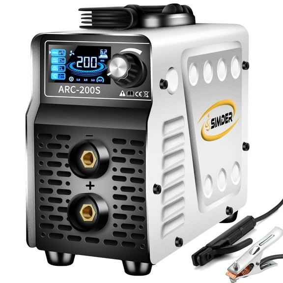SSIMDER 200A Mini ARC Welder, 110V/220V Hot Start, Portable Stick/TIG Welder with Smart LCD, IGBT