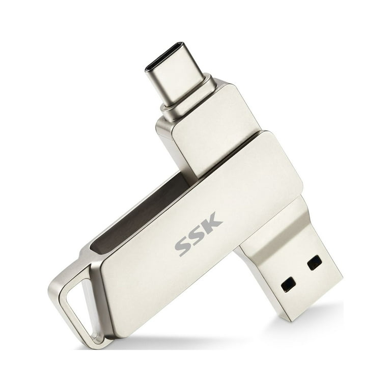SSK 128GB USB C Flash Drive 150MB/s Transfer Speed Dual Drive 2 in 1 OTG  Type-C + USB 3.1 Thumb Drive Memory Stick Jump Drive Thunderbolt 3  Compatible for Android Phone,MacBook/Pro,and More 