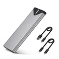 thumbnail image 1 of SSK Aluminum M.2 NVME SATA SSD Enclosure Adapter, USB 3.2 Gen 2 (10 Gbps) to NVME PCI-E SATA M-Key/(B+M) Key Solid State Drive External Enclosure Support UASP Trim for NVME/SATA SSDs 2242/2260/2280, 1 of 5