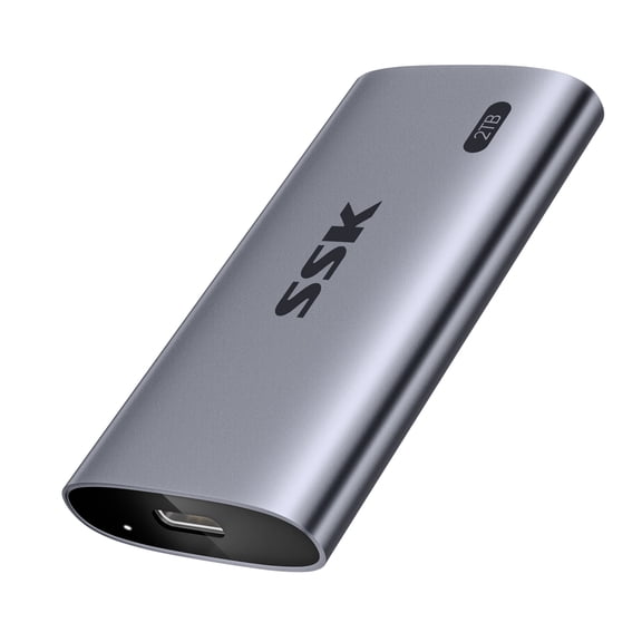 SSK Portable SSD 2TB, up to 2000MB/s External Solid State Drives, USB 3.2 Gen2X2 NVMe SSD External Hard Drive, Ultra Low Power Consumption for iPhone 15/ MacBook/Pro/OTG Phone/Laptops