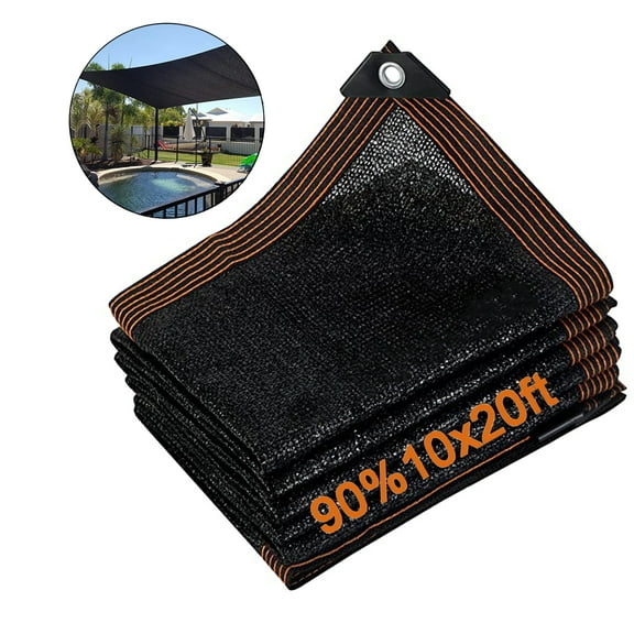 SSKDBFJG 10' x 20' Outdoor Black Sun Shades Canopy, Waterproof UV Block Protection