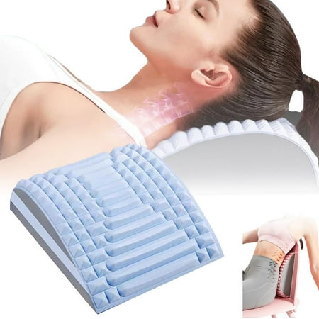 SSKDBFJG Back and Neck Support Stretcher Massager for Back and Neck Pain Relief, Muscle Relaxation, Spinal Support Equipment (Blue)