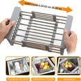 thumbnail image 1 of SSKDBFJG Extendable Dish Drying Rack, Over the Sink Drying Rack, Kitchen Drainage Tray and Fruit Drain Rustproof Stainless Steel-Gray, 1 of 6