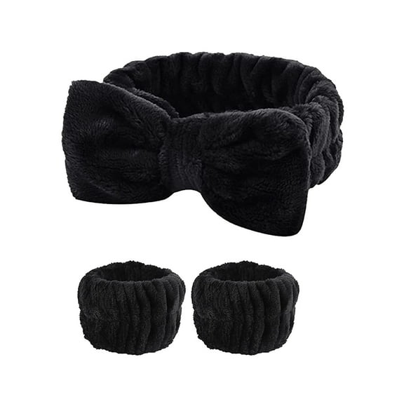 SSKDBFJG Face Wash Headband 3 Pack Head and Wrist Bands for Washing Face Spa Headband Soft Makeup Headband Fleece Skincare Headbands