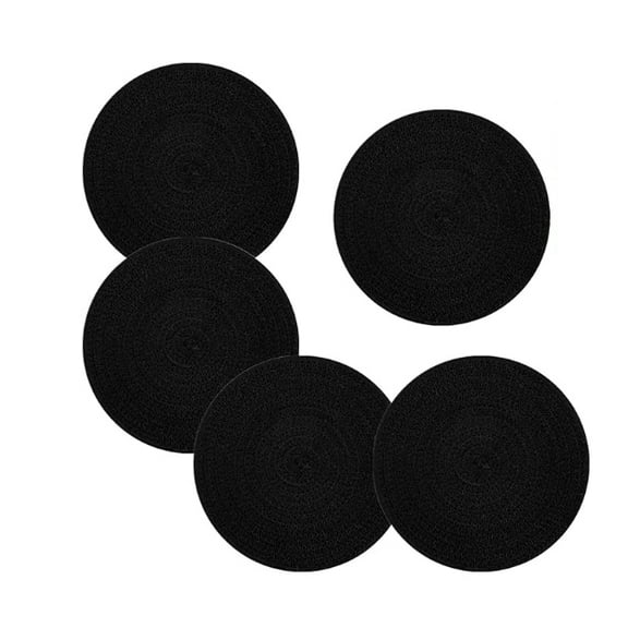 SSKDBFJG Trivets for Hot Pots and Pans 8 inches 5 Pcs, Trivet for Hot Dishes, Hot Pads for Kitchen, Cotton Coasters Mat to Protect Counter, Cooking Potholder Set (Black)