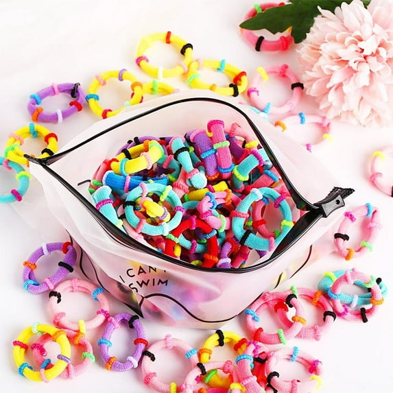 SSKFHGI 1 Light Mixed Color 100pcs One Sell Seamless Hair Ring High Elastic Candy Color Small Black Hair Rope Children'S Accessories Towel Ring Without Seams