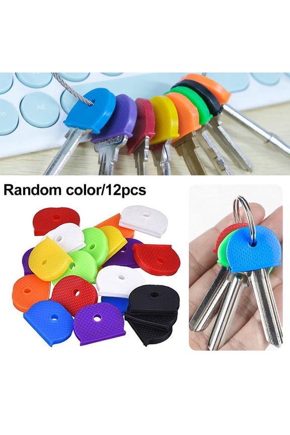SSKFHGI 12PCS Silicone Key Cover Random Color to Distinguish Different Keys Convenien