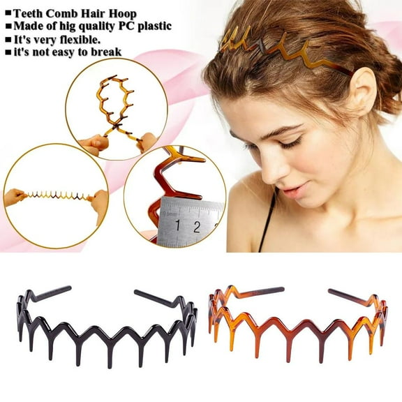 SSKFHGI 12x Black Sports Hairband Headband Wave Alice Style band Women Men Hair